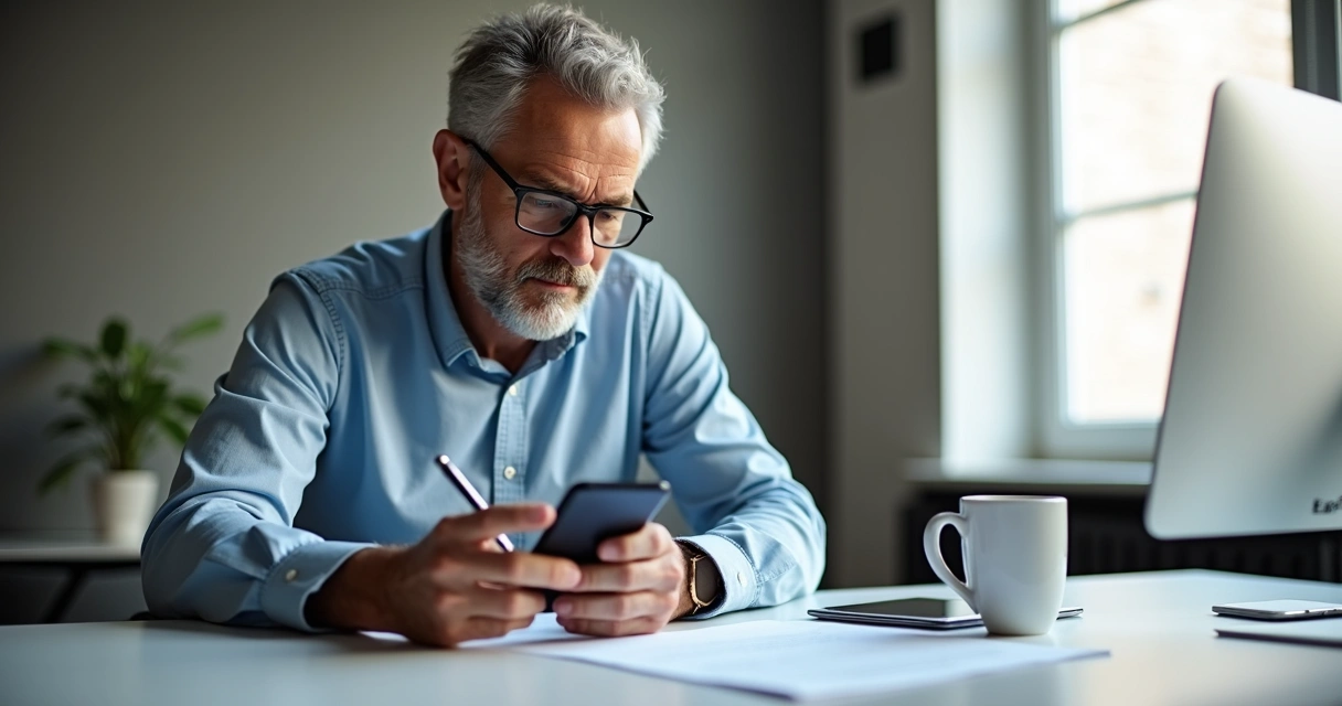 Homem assinando contrato digital no celular 