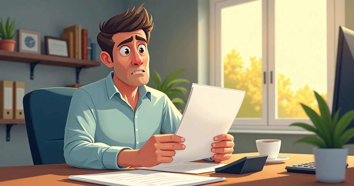 Homem olhando proposta de energia solar, em dúvida