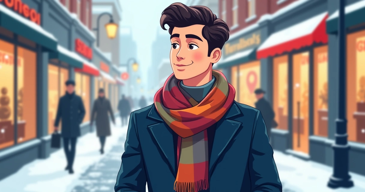 Homem usando cachecol masculino em look de inverno