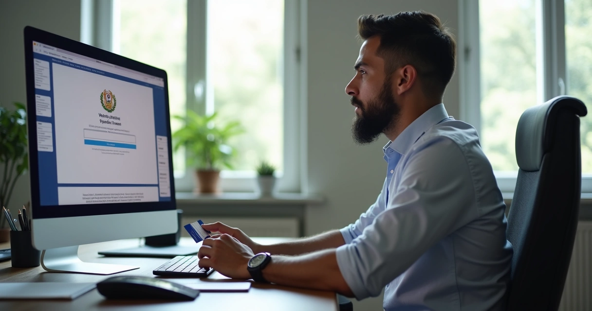 Empreendedor usando certificado digital em computador ao abrir empresa online 