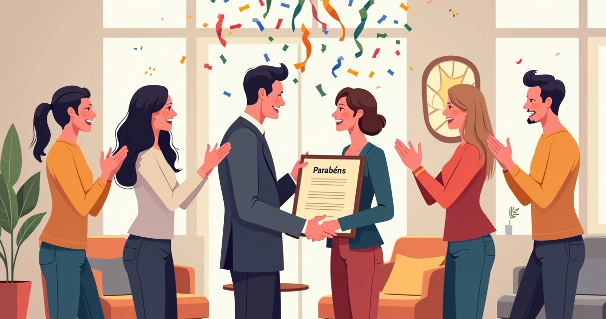 Equipe homenageando gestor com placa personalizada 