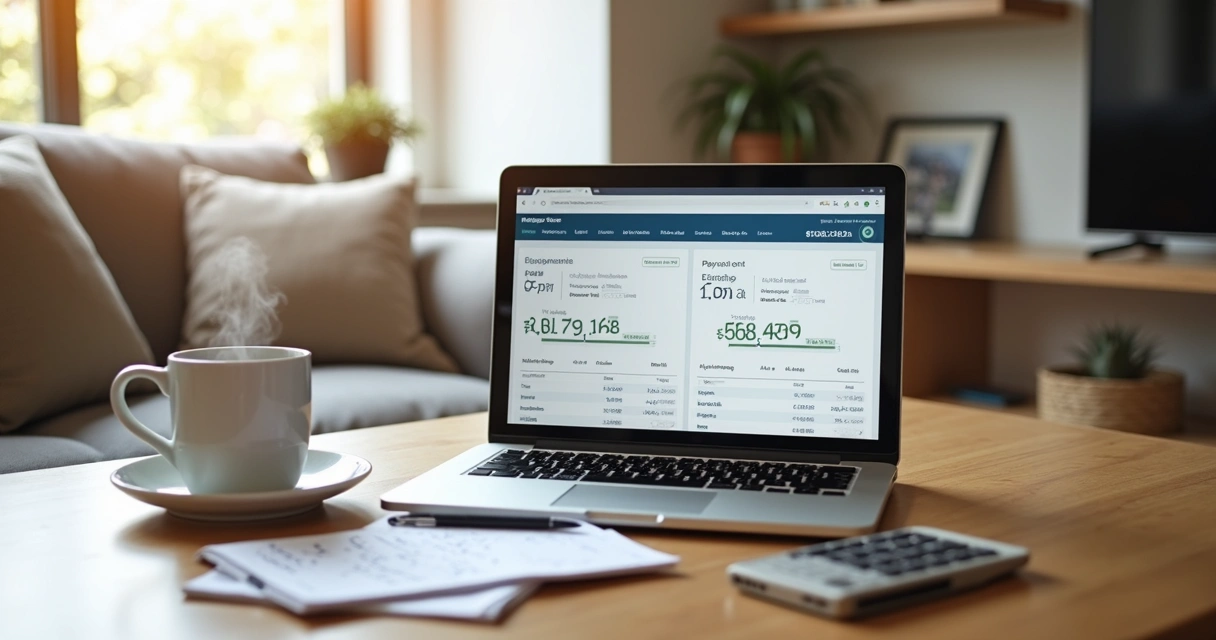 Homeowner comparing loan rates on a laptop 