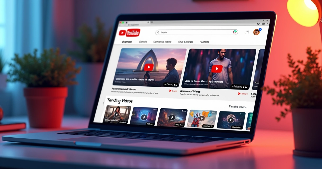 Página inicial personalizada do YouTube com vídeos recomendados ao usuário 