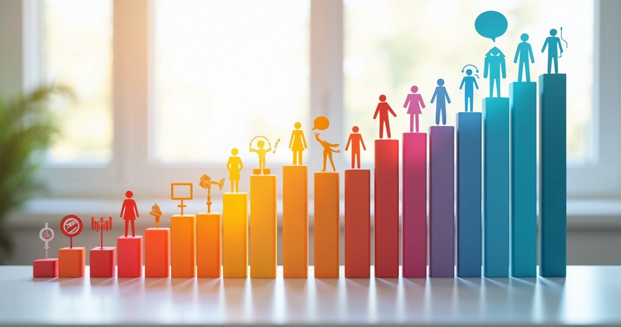 Gráfico colorido representando horas de trabalho perdidas em equipe ao longo do tempo. 