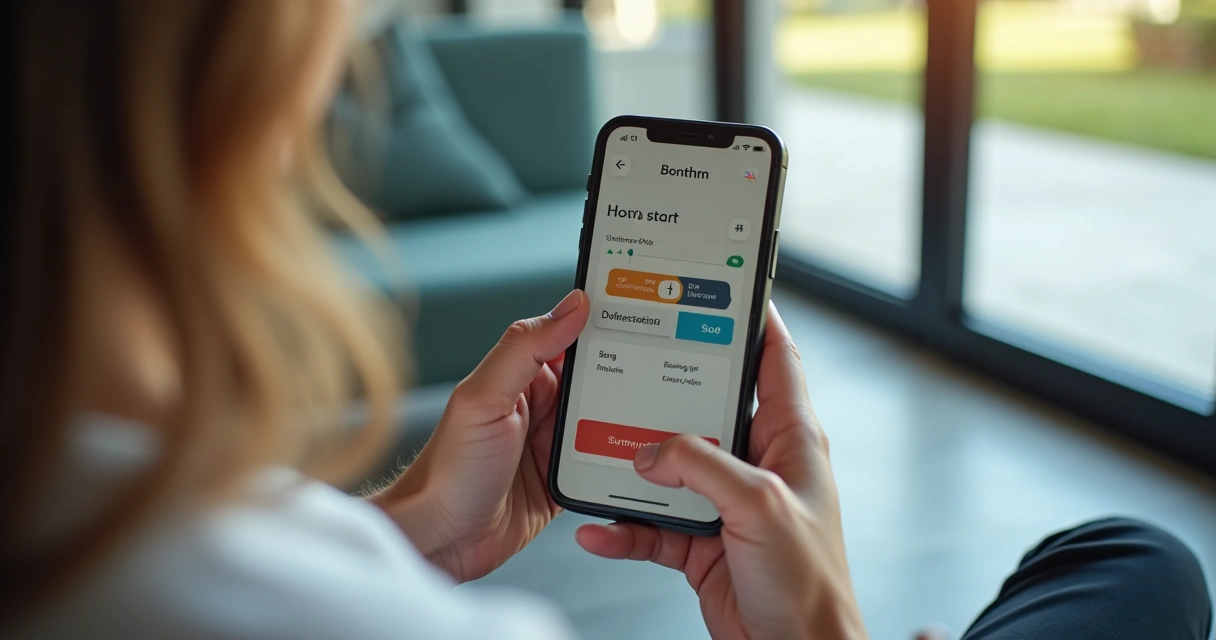 Hóspede sentado em lobby de hotel fazendo reserva no celular 