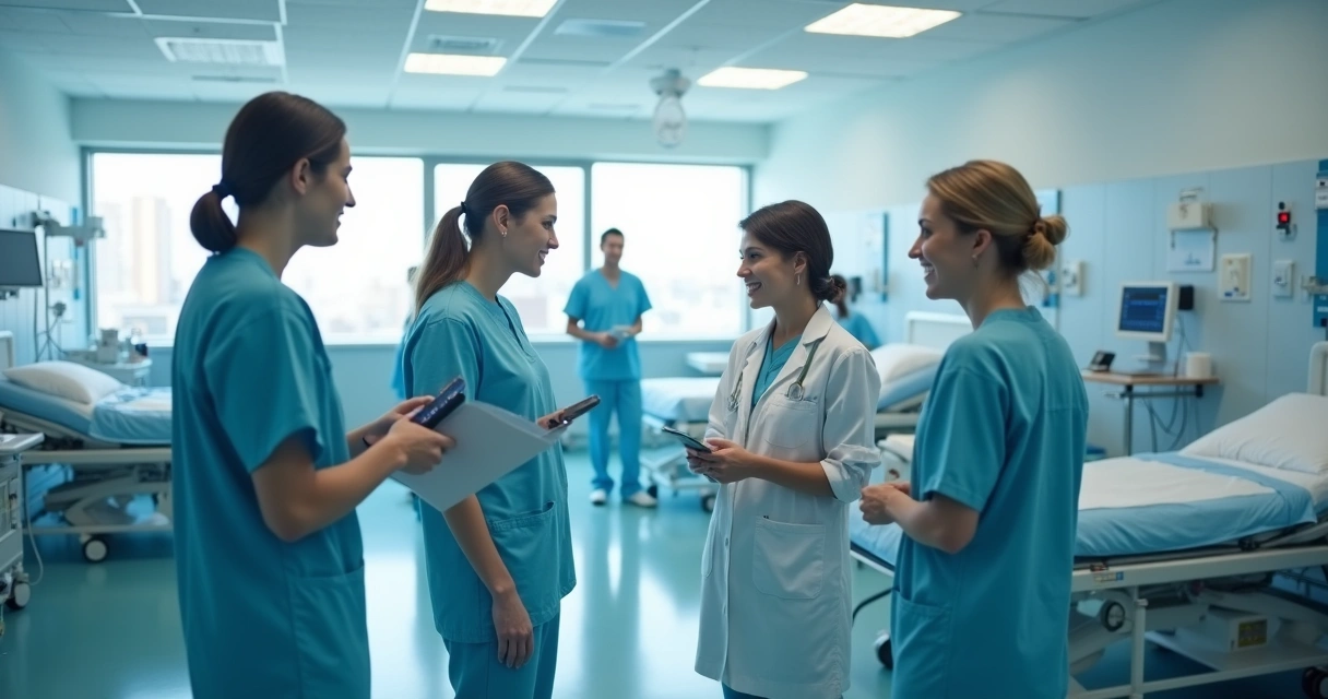 Hospital moderno com equipe multidisciplinar