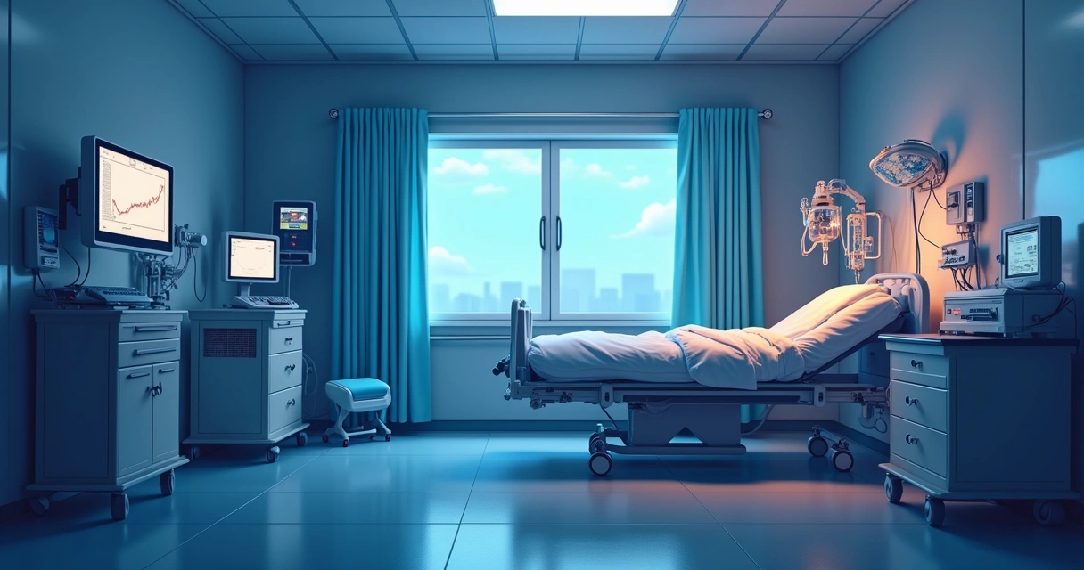 Respirador de hospital funcionando durante queda de energia 