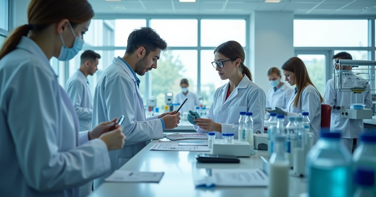 Laboratório de hospital universitário com equipamentos modernos