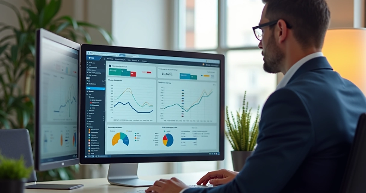 Gestor usando painel de sistema hoteleiro para ajustar preços de diárias de forma automática 