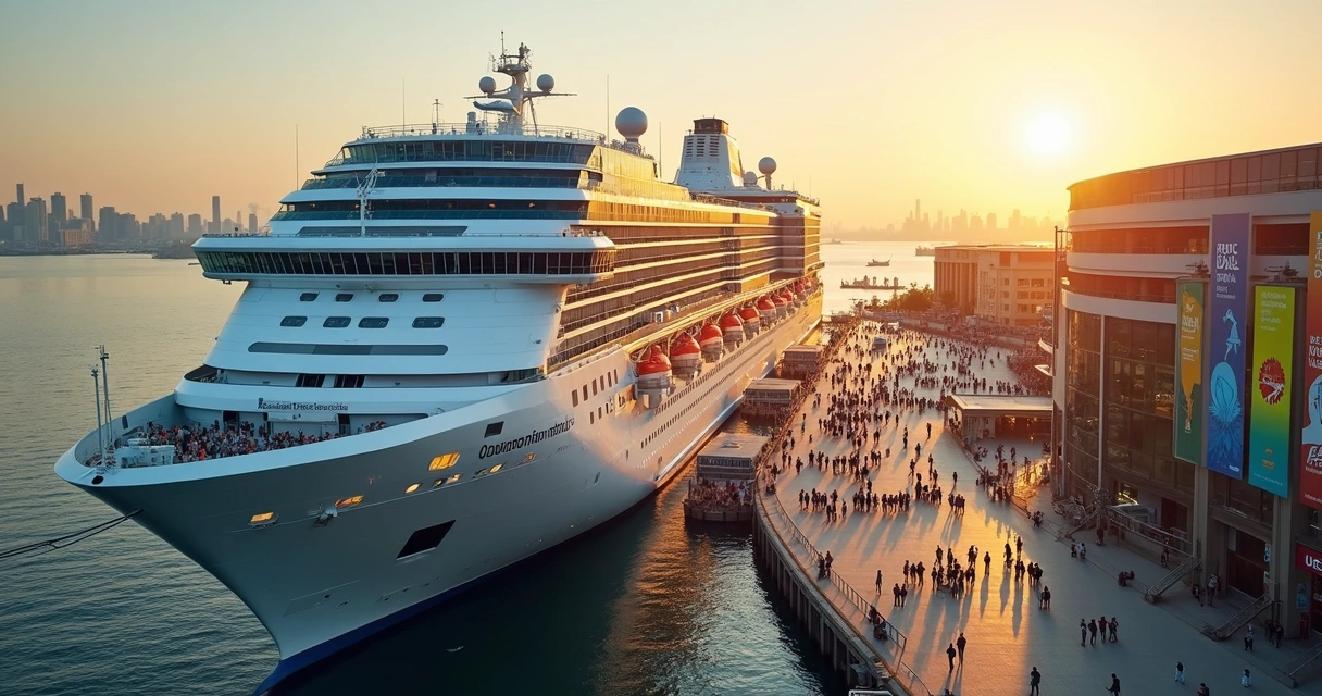 Navio servindo como hotel em conferência internacional 