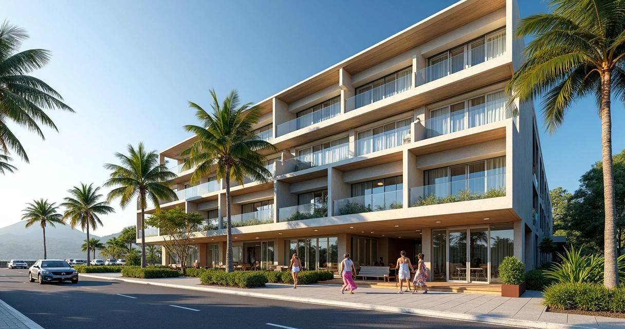 Hotel moderno próximo ao parque aquático Volcano Bay 