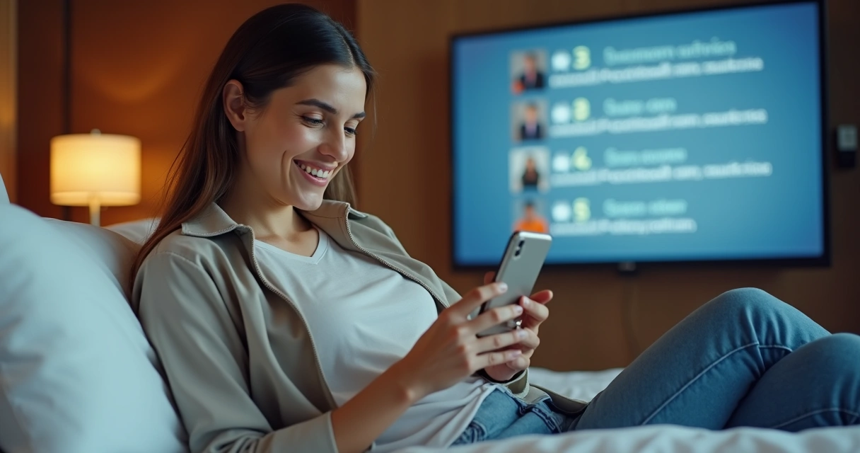 Perfil digital de um hotel com avaliações de hóspedes satisfeitos 