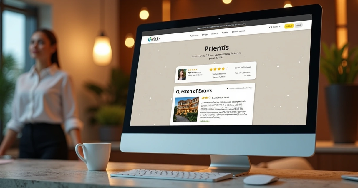 Página de site de hotel exibindo avaliações de clientes 
