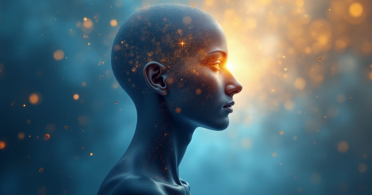 Concept of human mind with intuitive glow 