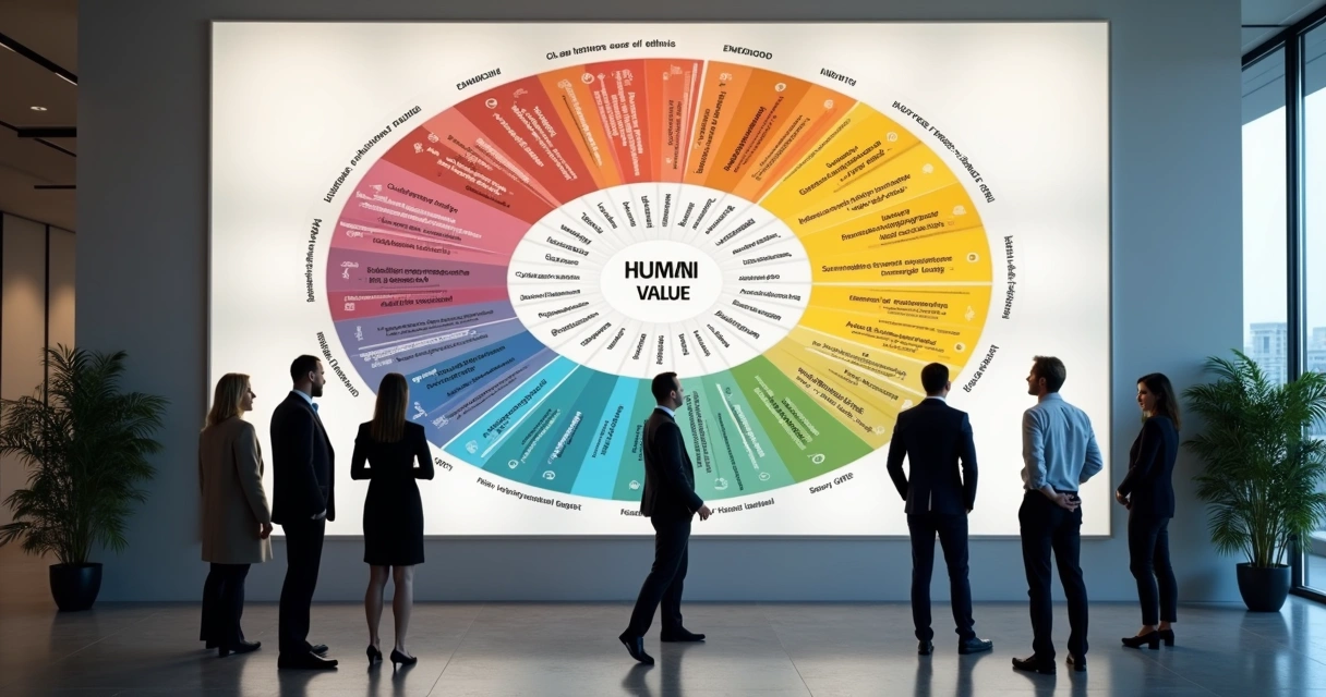 Chart representing different aspects of human value including ethical, emotional, and social dimensions 