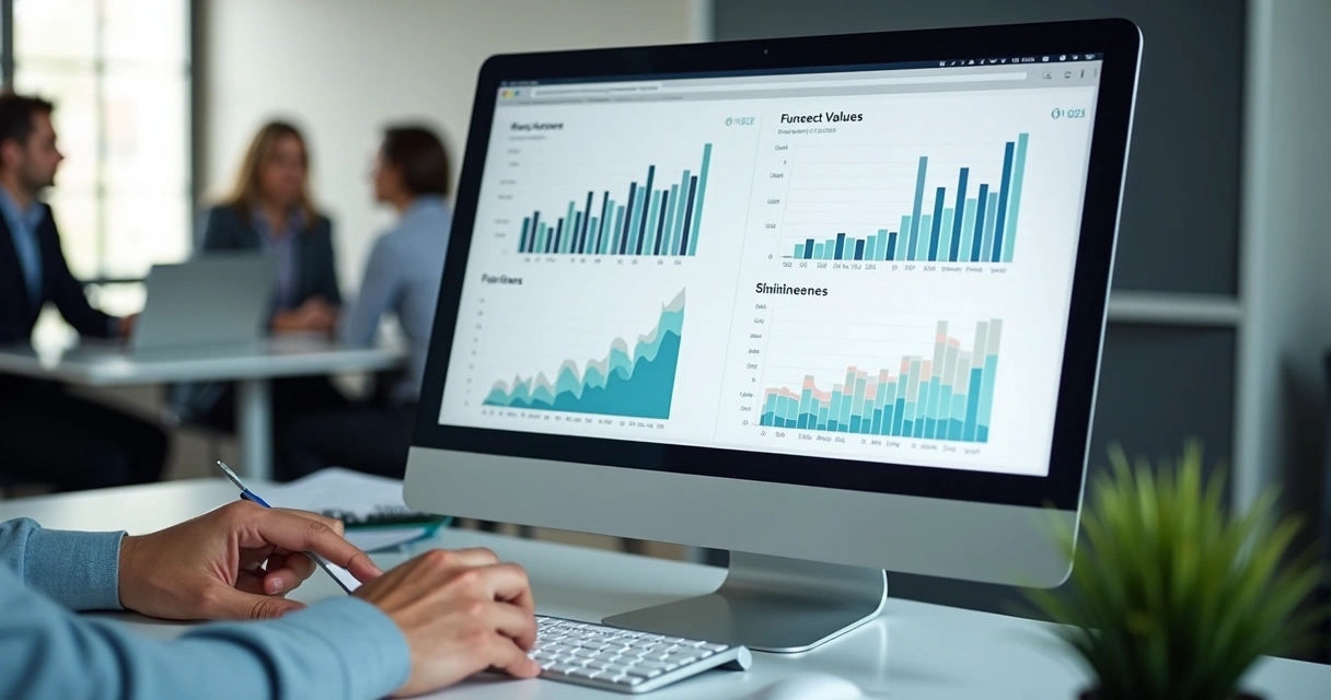 Business dashboard blending financial and human values metrics 