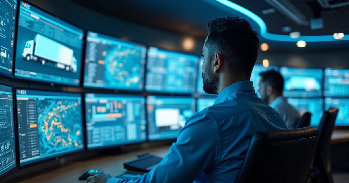 Profissional controla sistemas de transporte logístico 