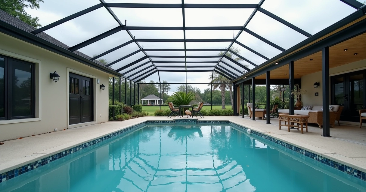 Hurricane hardware for pool enclosure in Florida 