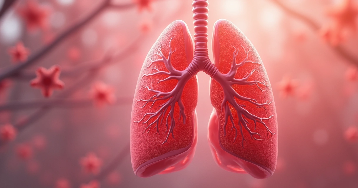 Detailed view of hydrated lung tissue with visible moisture 