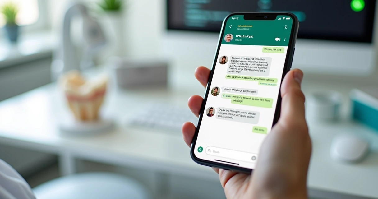 Chat de IA odontológica marcando consulta no WhatsApp 