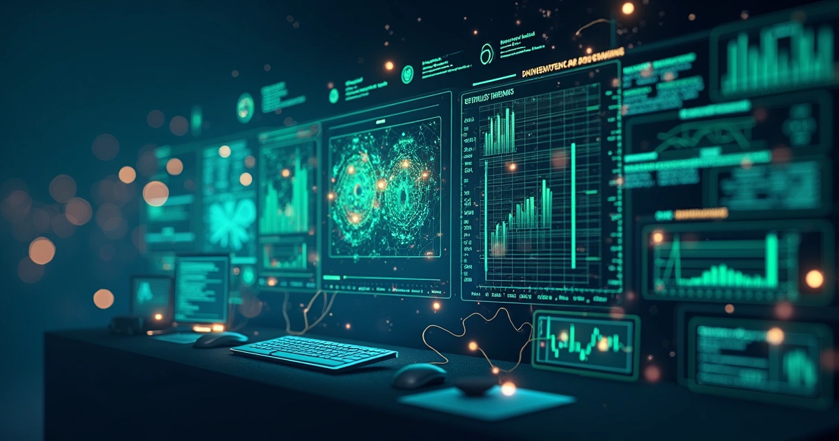 Algoritmo de IA analisando gráficos e tendências de concorrentes