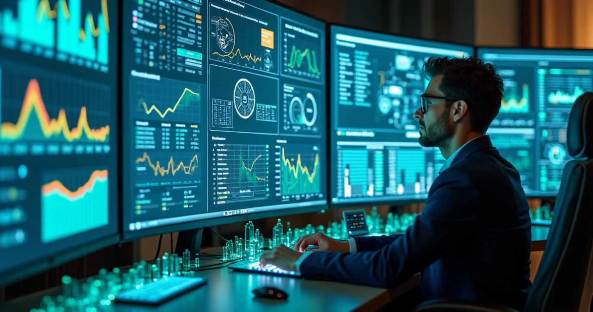 Painel com gráficos de análise de dados de atendimento por IA