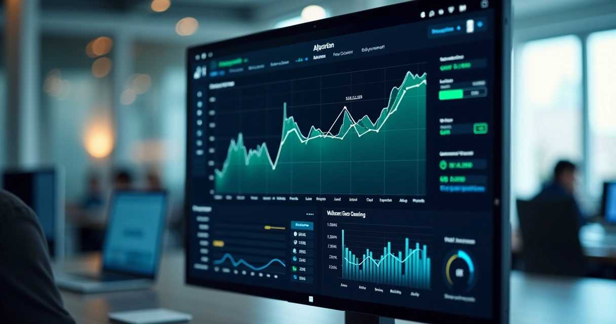 Dashboard mostrando inteligência artificial analisando dados de um ERP Microsoft 