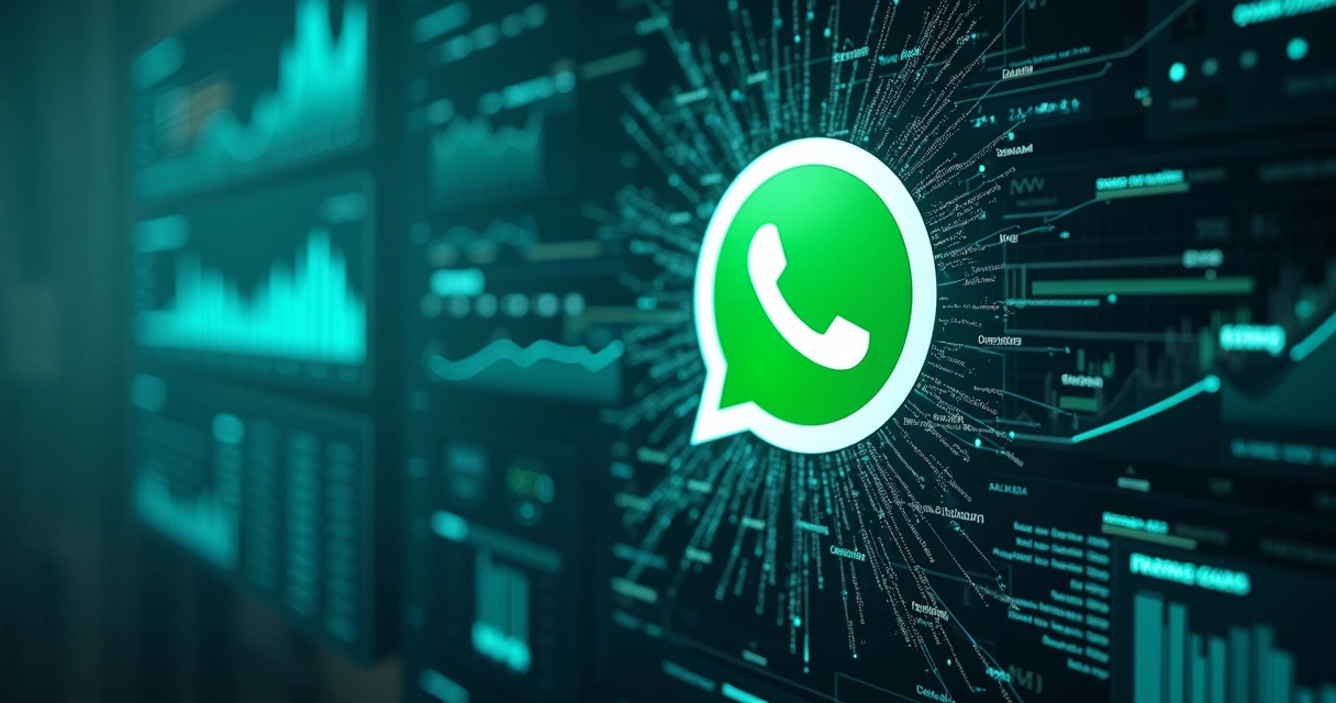 Interface de IA analisando grandes volumes de mensagens 