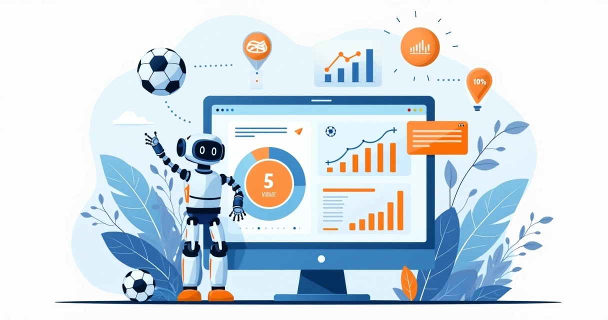 Interface de inteligência artificial analisando dados de futebol para apostas