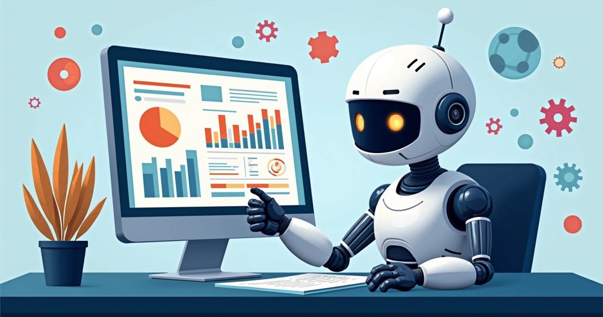 Robô analisando dados e estatísticas de futebol 