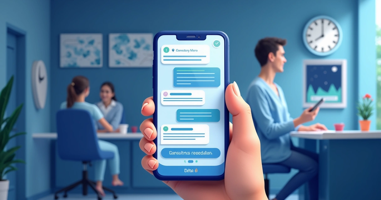 Conversa entre paciente e IA no WhatsApp agendando consulta 
