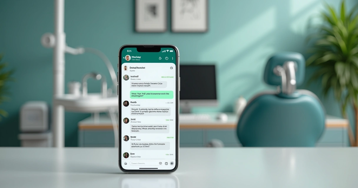 Chatbot de IA conversando no WhatsApp com paciente de clínica odontológica 