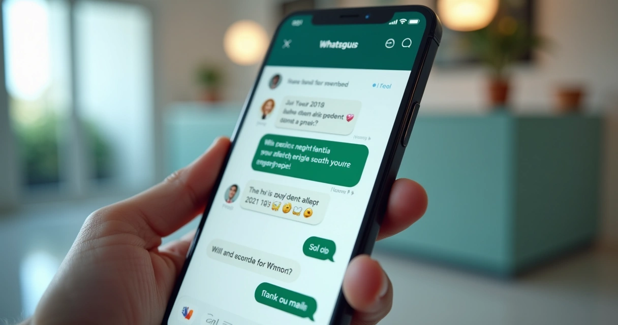 Tela de celular mostrando IA de agendamento no WhatsApp para clínica odontológica 
