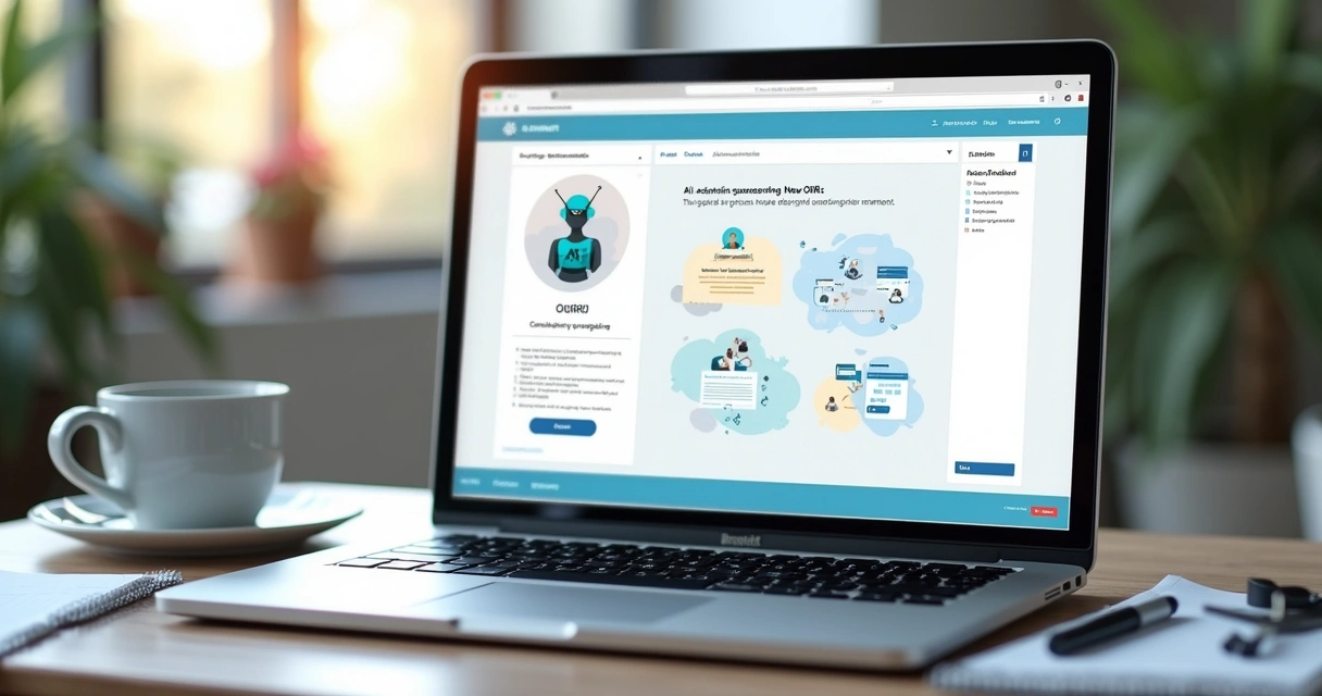 Inteligência artificial sugerindo OKRs em plataforma web 