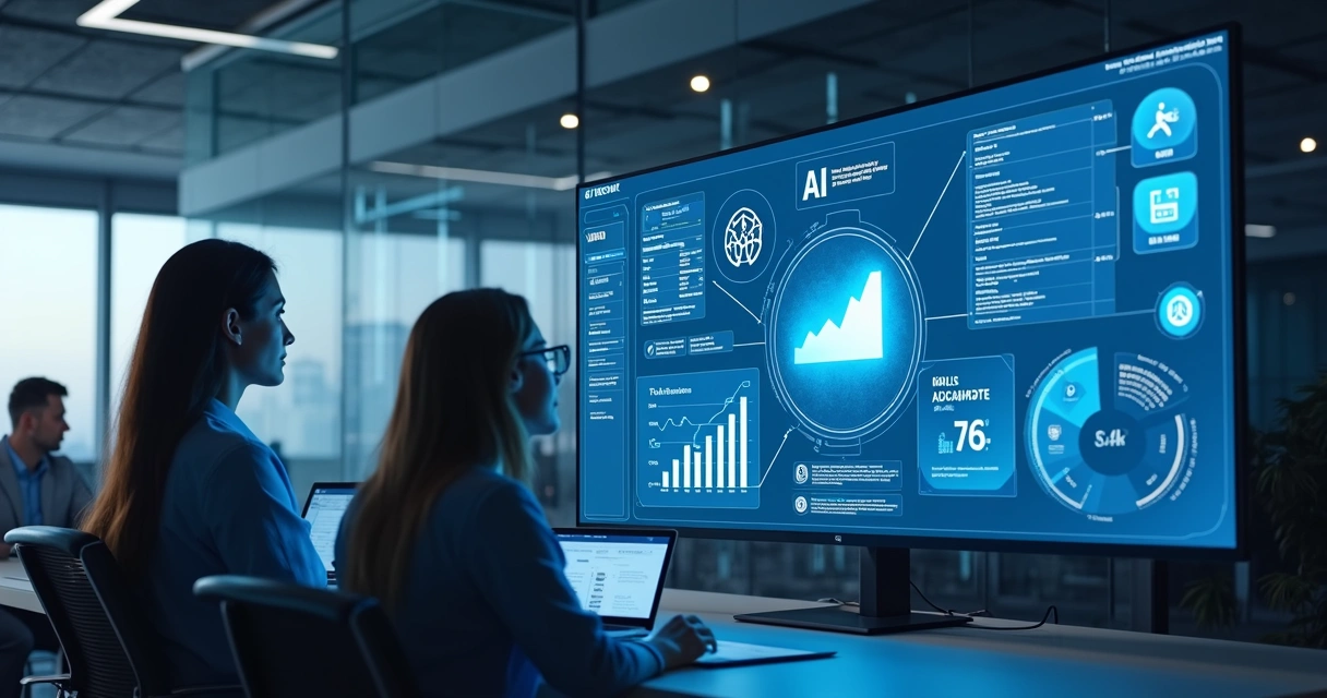 Integração de IA com CRM imobiliário em tela e fluxos digitais 