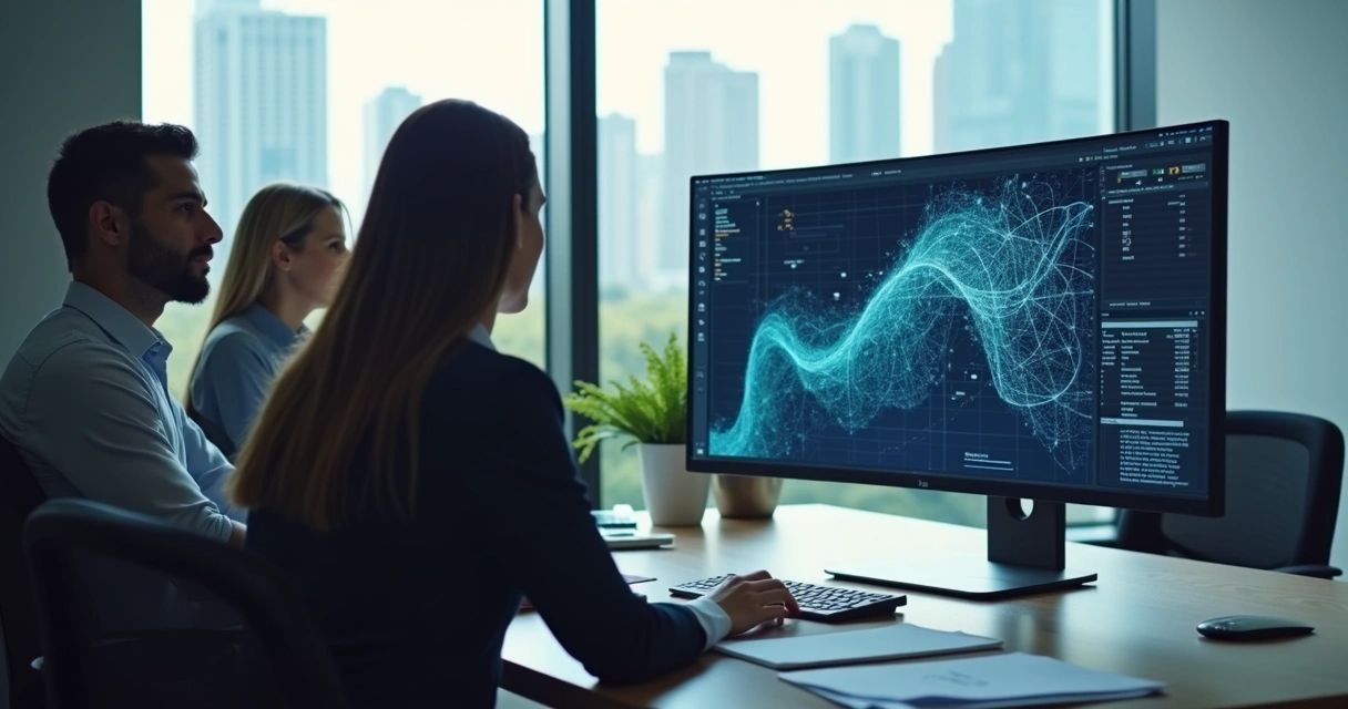 Servidor público analisa decisão de IA em monitor 