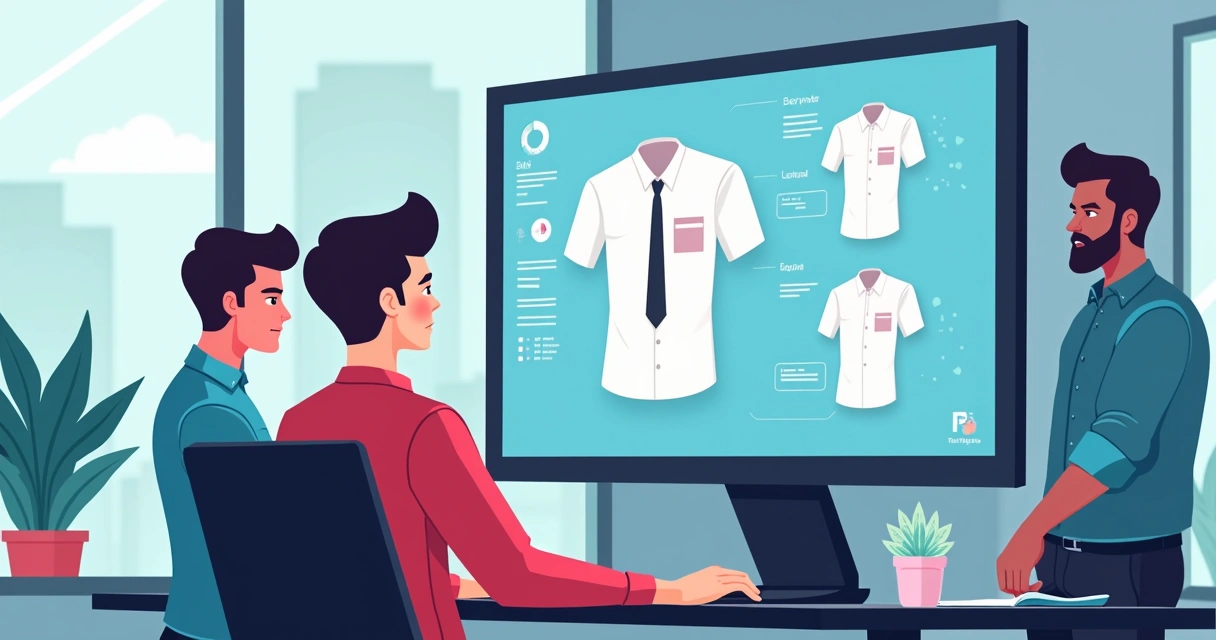Designer usando IA para criar uniforme personalizado na tela 