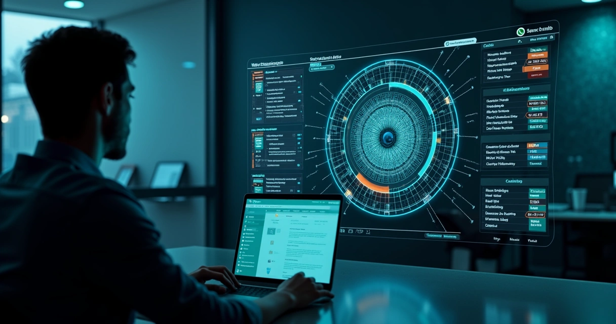 Painel digital em formato de radar destacando falhas de follow-up em conversas de vendas 