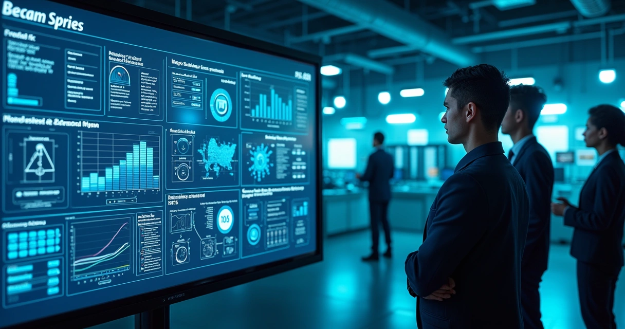 Relatórios de manutenção industrial em tela digital 