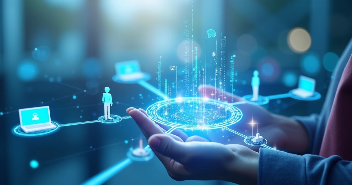 Fluxo de automação com IA integrando etapas comerciais 