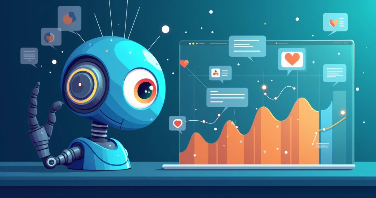 Interface de IA analisando desempenho de site 