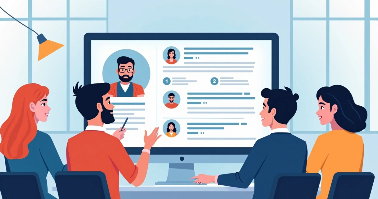 Equipe de marketing analisando dados com tela mostrando IA personalizando ofertas para clientes 