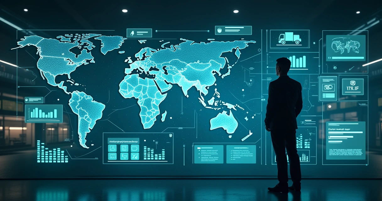 Representação gráfica de IA analisando dados de rastreamento 