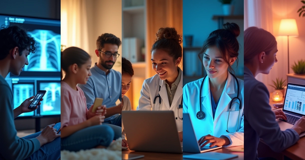 Montagem de aplicações diárias da IA em diferentes cenários 