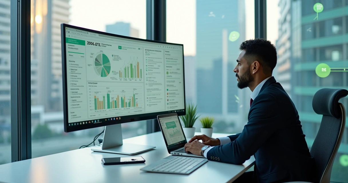 Gestor imobiliário acompanhando painel de pós-venda com inteligência artificial 