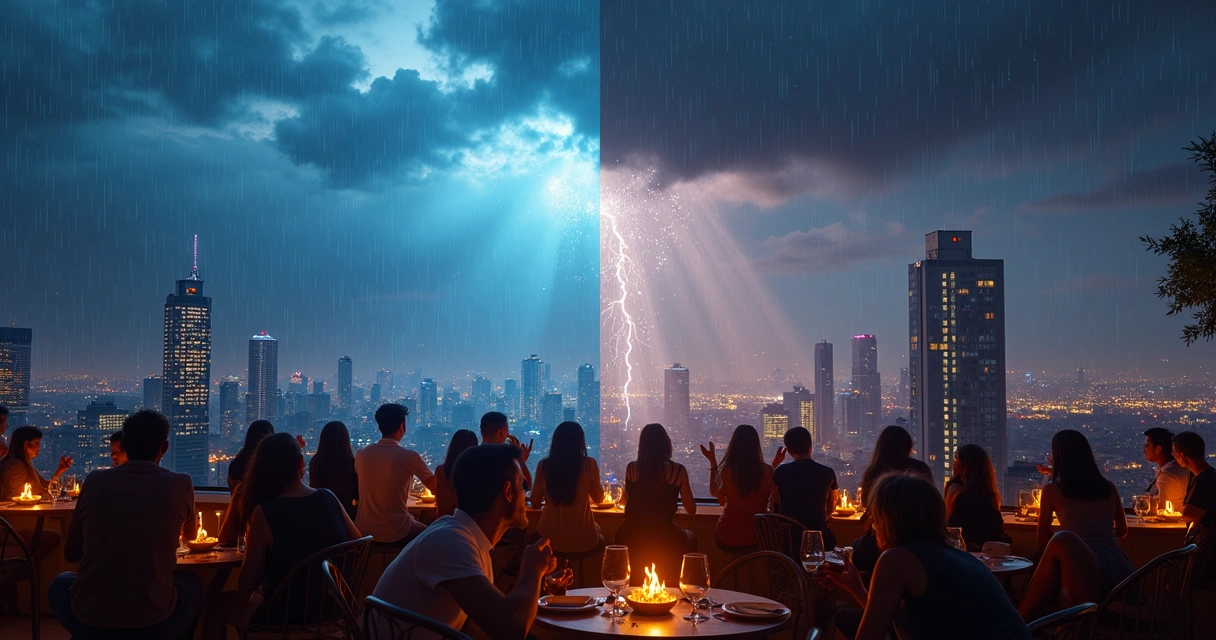 Análise climática de IA sobre celebração de réveillon em São Paulo 