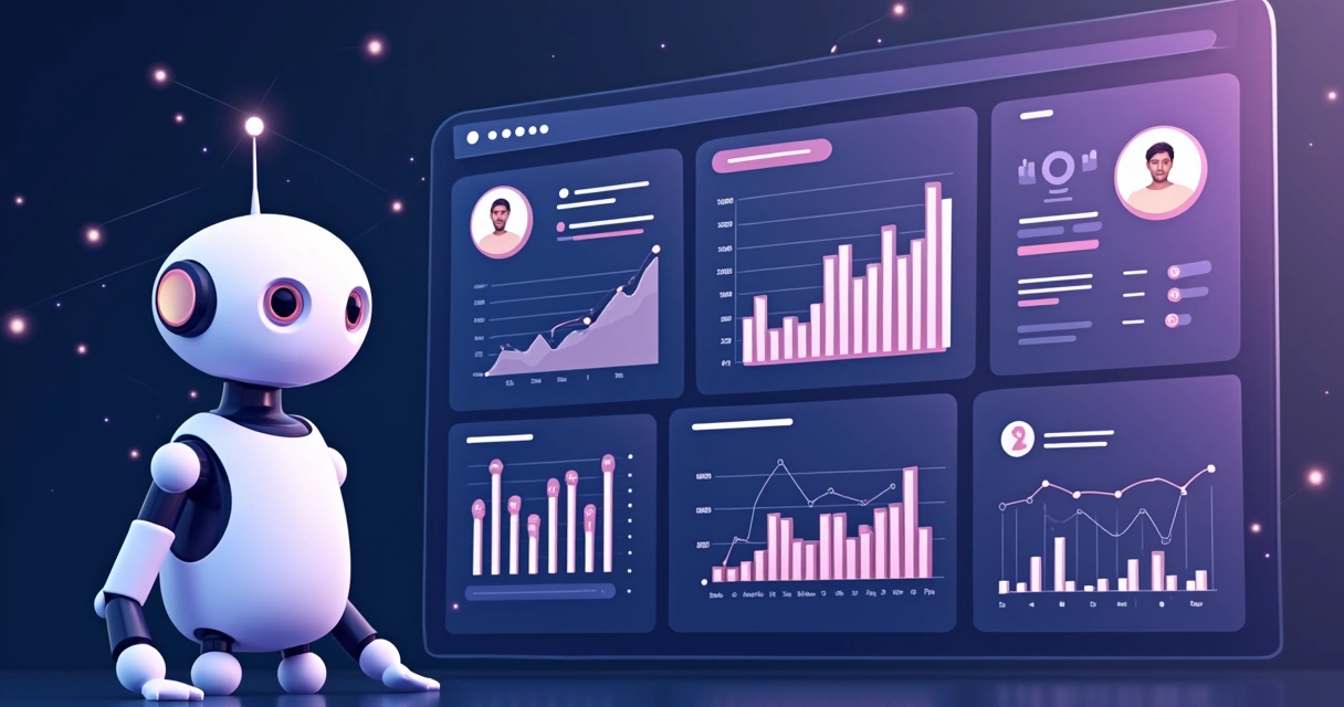 Painel digital com IA analisando dados de parceiros de vendas 