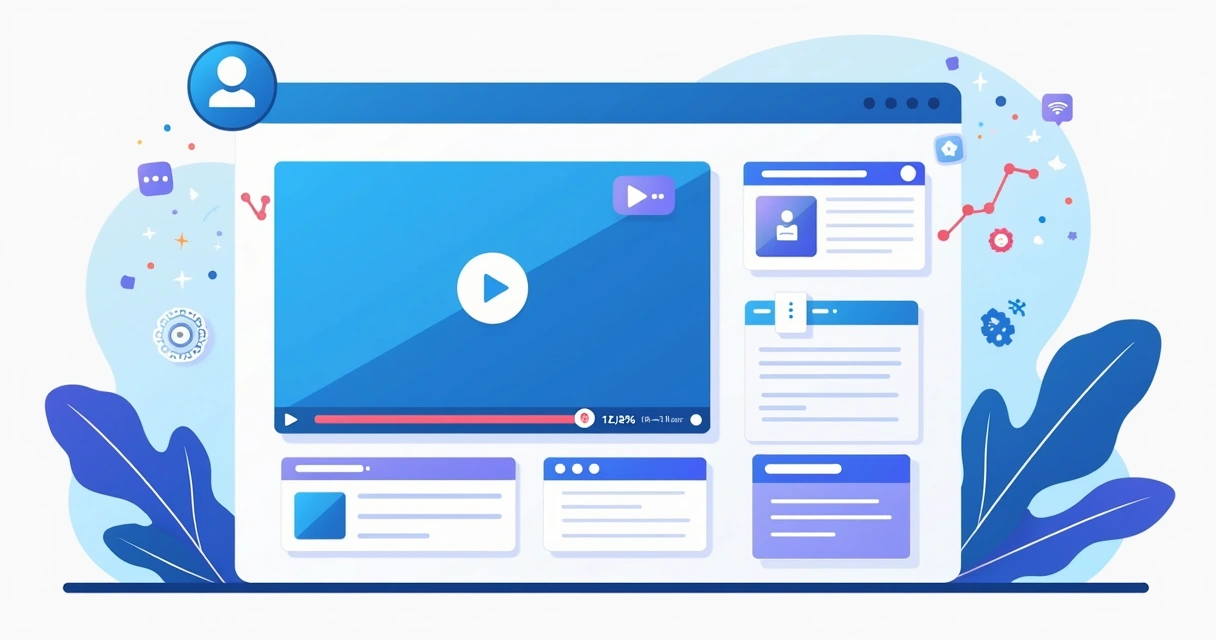 Painel com transcrição e legendas automáticas de vídeo 