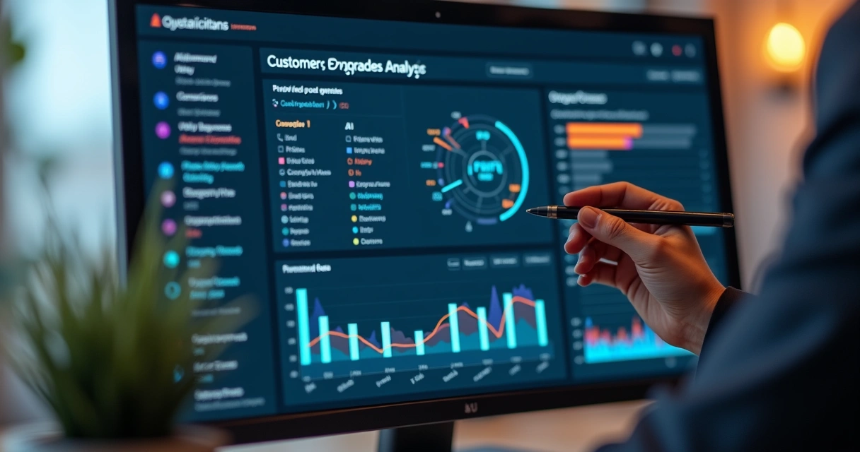 Tela de IA recomendando upgrades para cliente comercial 