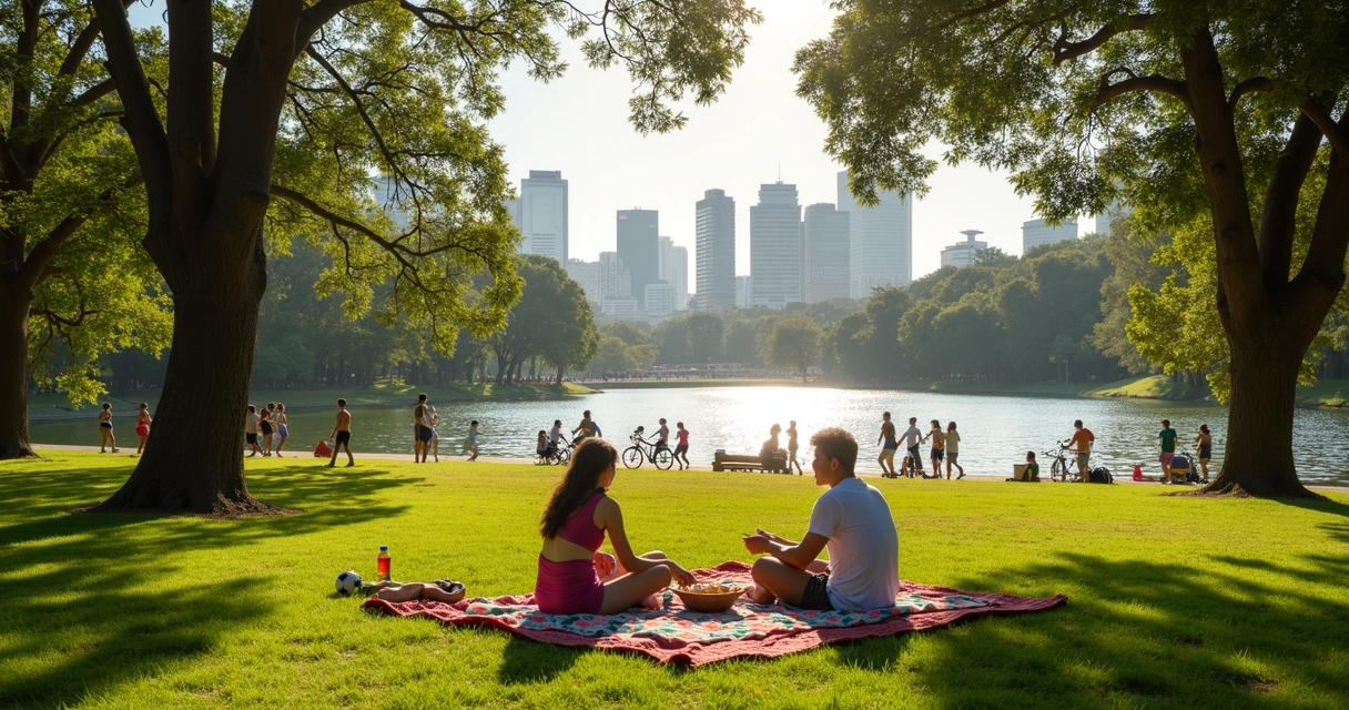 Casal fazendo piquenique no parque Ibirapuera 